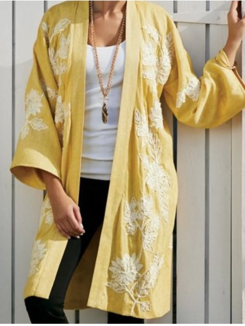 Soft Surroundings Tattan Park Topper Yellow OS